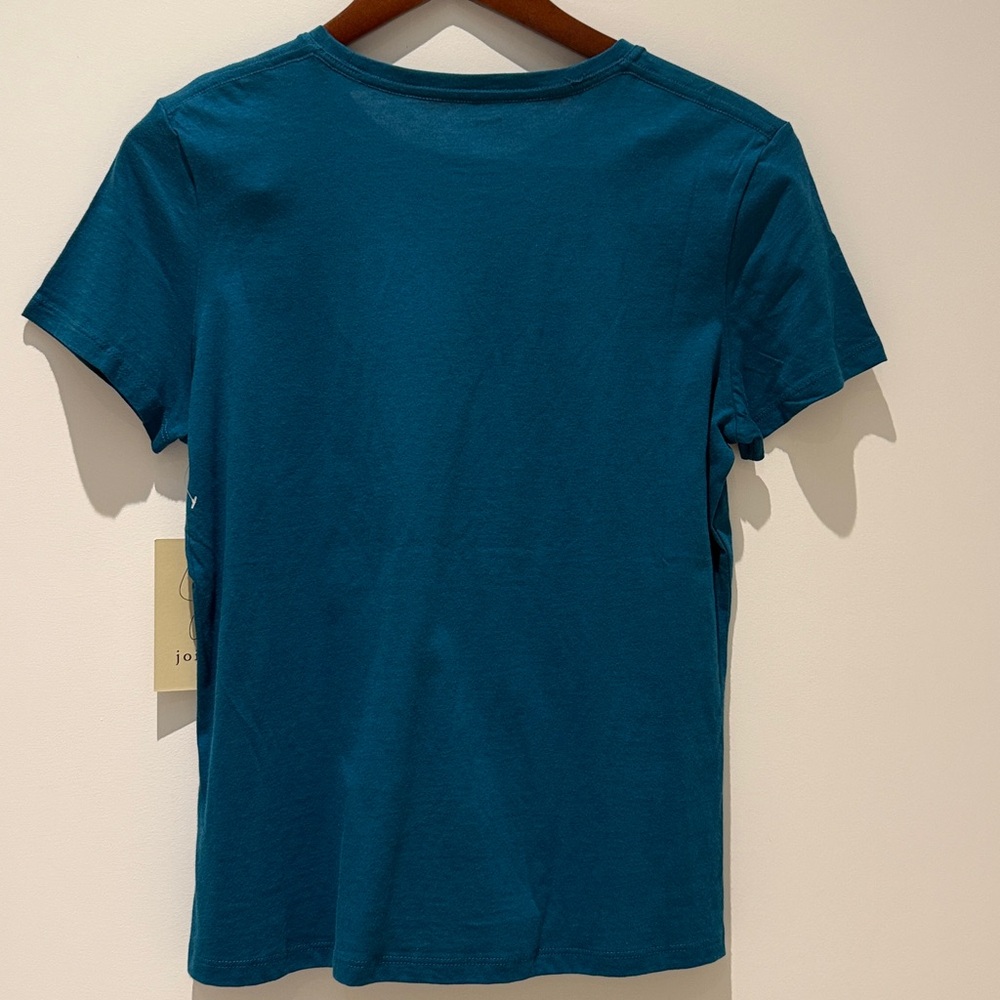 Joie Teal Blue Crew Neck Tee shirt NWT M - Picture 3 of 4